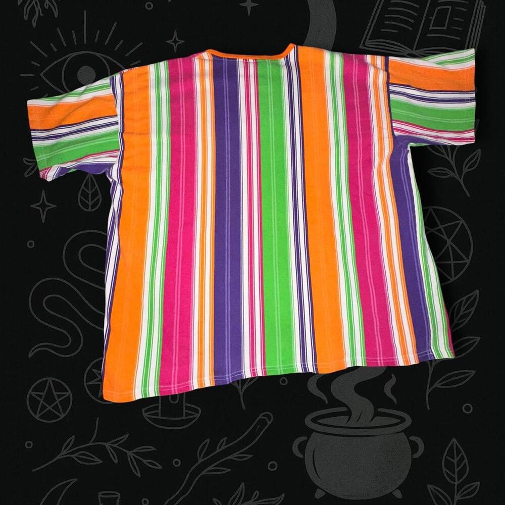 Vintage 80s/90s VOGUE All-Over Stripe Colorful Tee - Picture 2 of 4